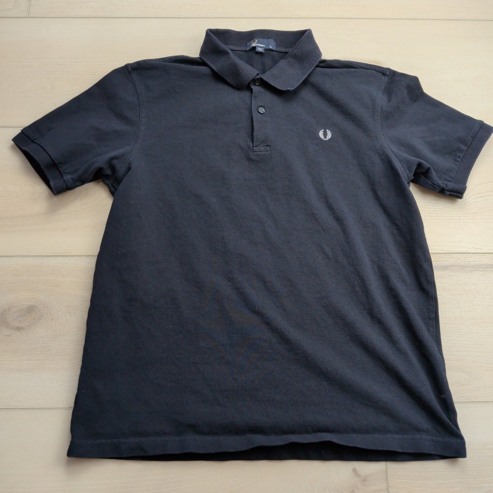 Fred Perry Polo Shirt Mens XL M3000 Navy Blue Pique Cotton Short Sleeve